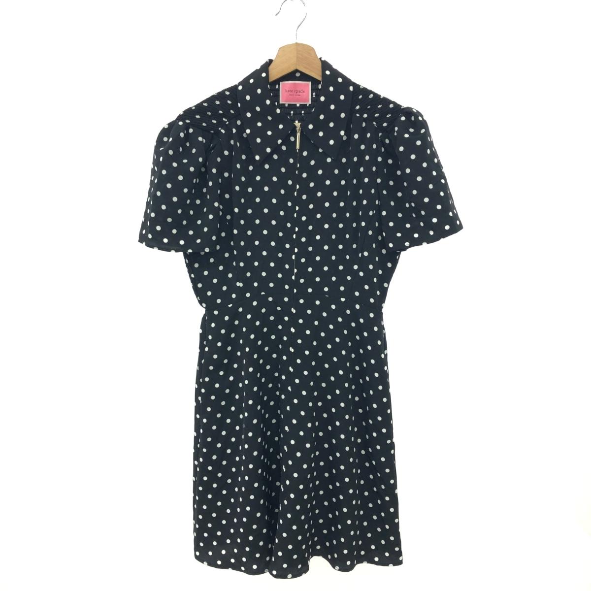 楽天市場】ケイトスペード ワンピース 半袖 ブラック 襟付き レース 黒