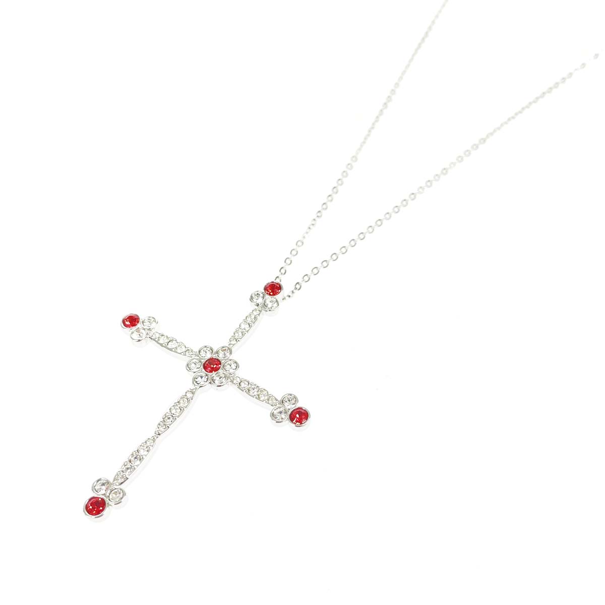 SWAROVSKI スワロフスキー ネックレス/クロスモチーフ 未使用品 クリスタルパヴェ 1039063 シルバーカラー レディース【中古】