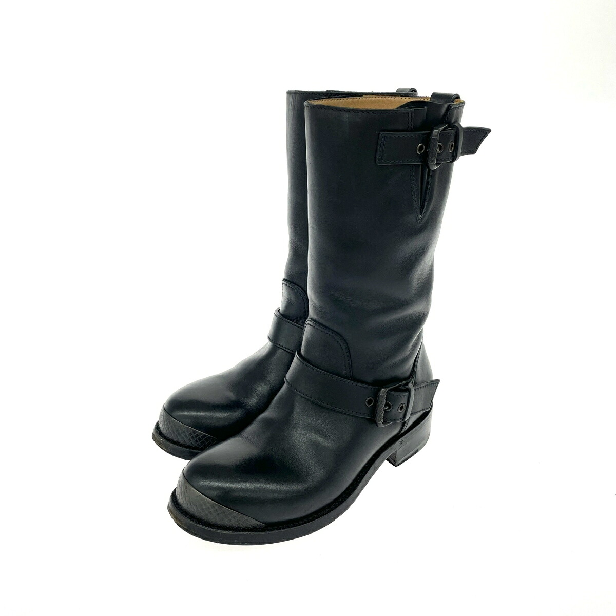 BOTTEGA VENETA ボッテガヴェネタ エンジニアブーツ 表記サイズ:34 1/2 レザー ブラック レディース【中古】