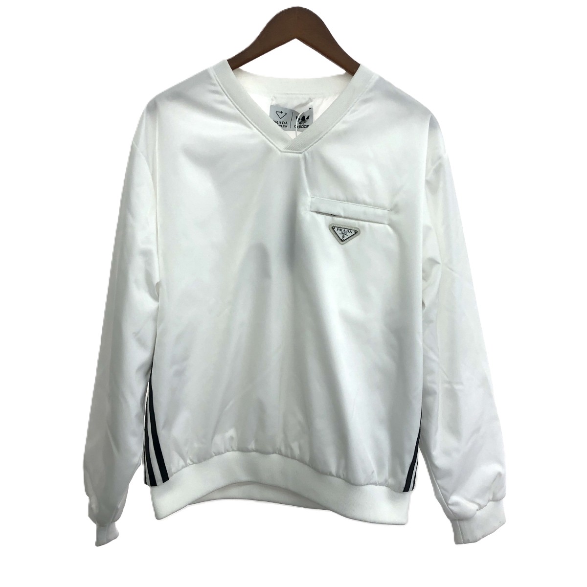 PRADA プラダ×アディダス 汗水 未当て嵌める品 大きさ:M ロゴタイプ一皿 UJL30A S222 11OQ   白いこと メンズ【中古】