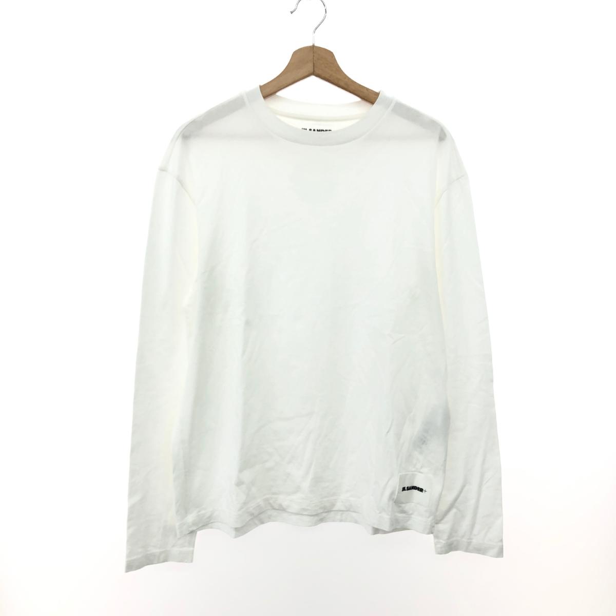 ★百貨店大売り出し客体商いもの★  JIL SANDER ジルサンダー ジルサンダープラス 長袖カットソー 好ましい 大きさ:M 真四角引き舟    白いこと メンズ【中古】