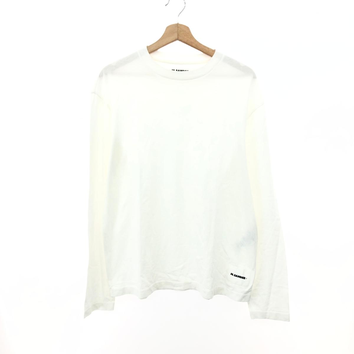 ★百貨店大売り出し客体商いもの★  JIL SANDER ジルサンダー ジルサンダープラス 長袖カットソー 好ましい 大きさ:M 真四角引き舟    白いこと メンズ【中古】