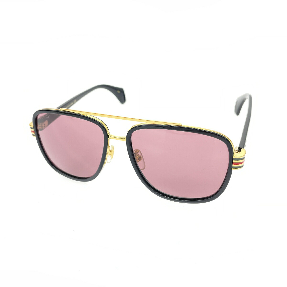 GUCCI グッチ サングラス ロゴ/シェリーライン/プラスチック/ク/ケース付 GG0448S ブラック レディース【中古】