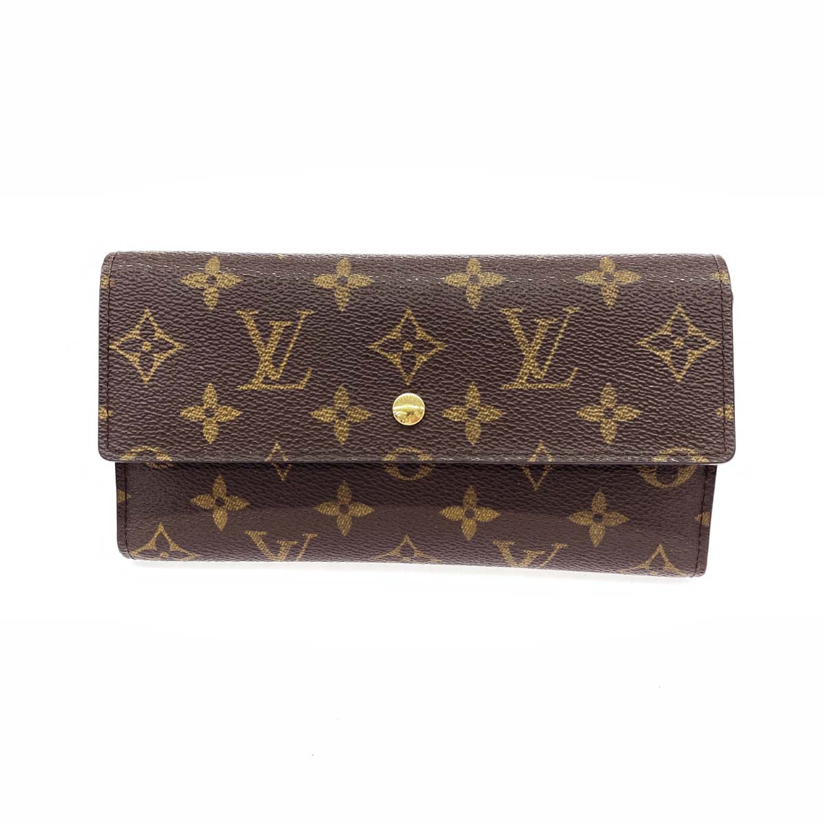 LOUIS VUITTON ルイヴィトン 三つ折り長財布/ポルトトレゾールインターナショナル 良好 モノグラム/TH0051 M61215 ブラウン レディース【中古】