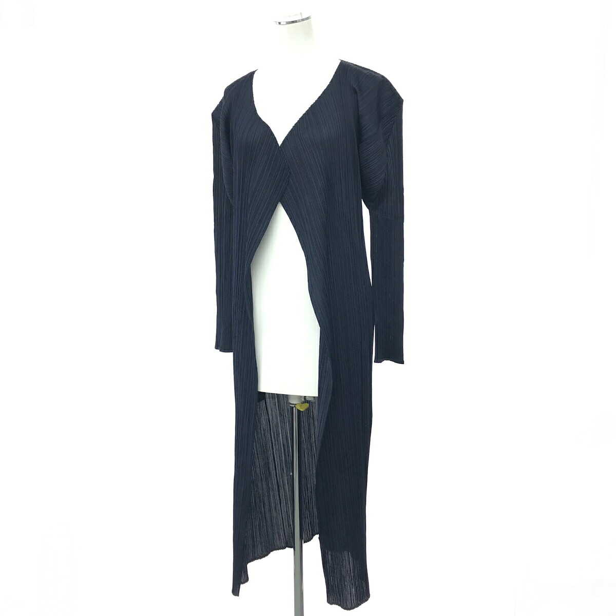 PLEATS PLEASE プリーツプリーズ ロングカーディガン サイズ:3 イッセイミヤケ PP04-JH617 ネイビー レディース【中古】｜リサイクル ティファナ