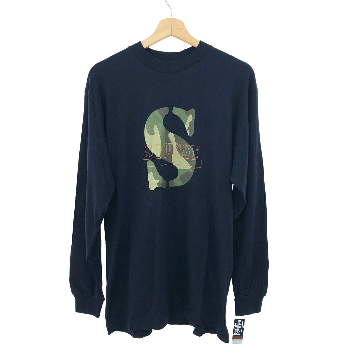 STUSSY オールドステューシー 長袖カットソー 新品負けず劣らず 大きさ:L カモフラロゴ/90s    米国海軍 メンズ【中古】