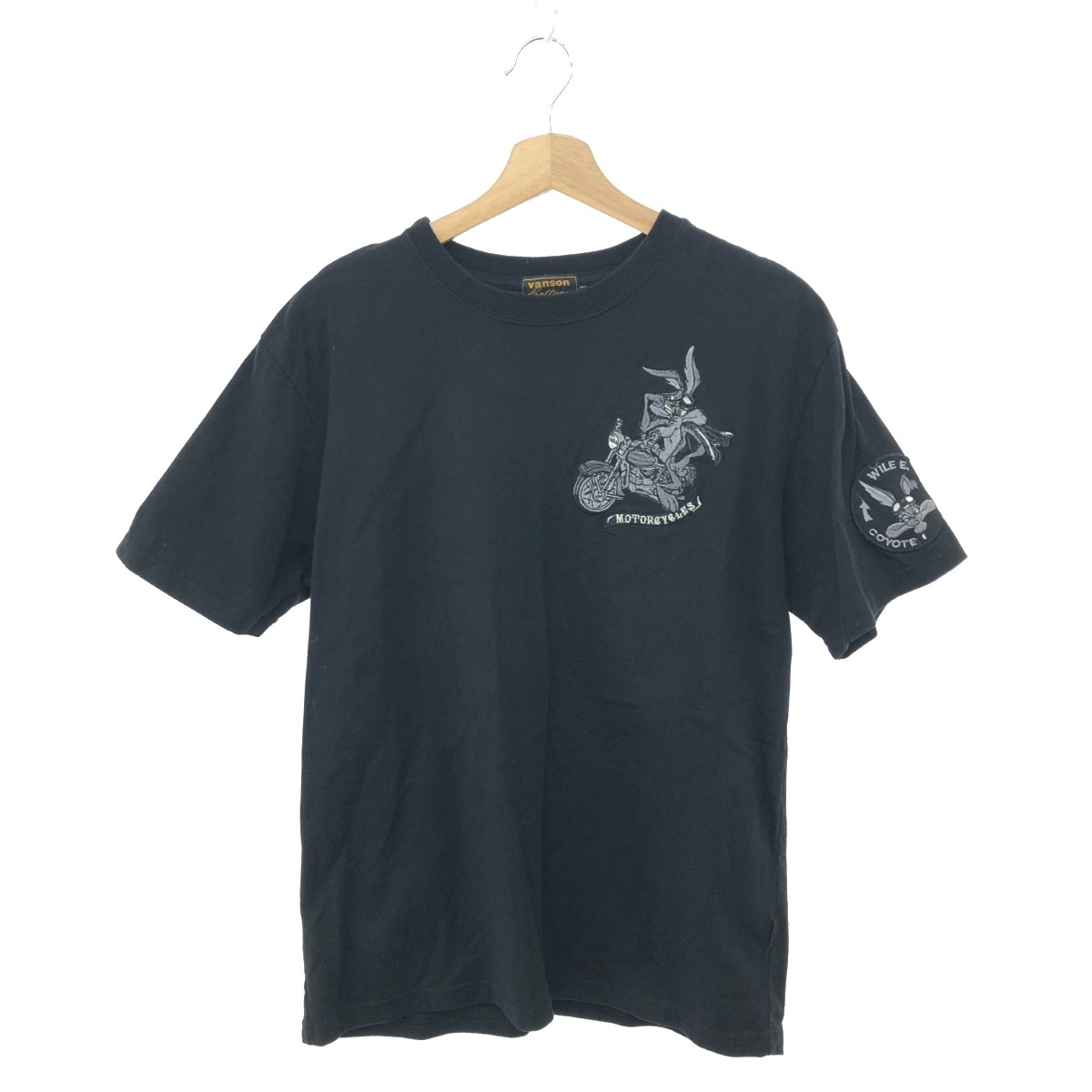 VANSON バンソン 半袖カットソー サイズ:L ルーニー・テューンズ/Tシャツ コットン100％ ブラック メンズ【中古】 5,467円