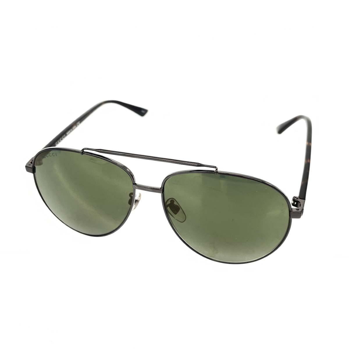 GUCCI グッチ サングラス 美品 ロゴ/シェリーライン/プラ×メタル/ 61□14 145 GG0043SA ブラウン×ガンメタル メンズ【中古】