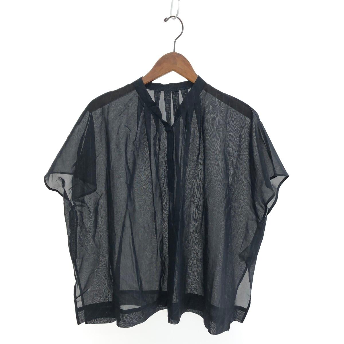 強撚TCボイルシアーローンブラウス 良好 サイズ:2 ビギ/半袖 25SS/B0253FFB081 ブラック レディース【中古】