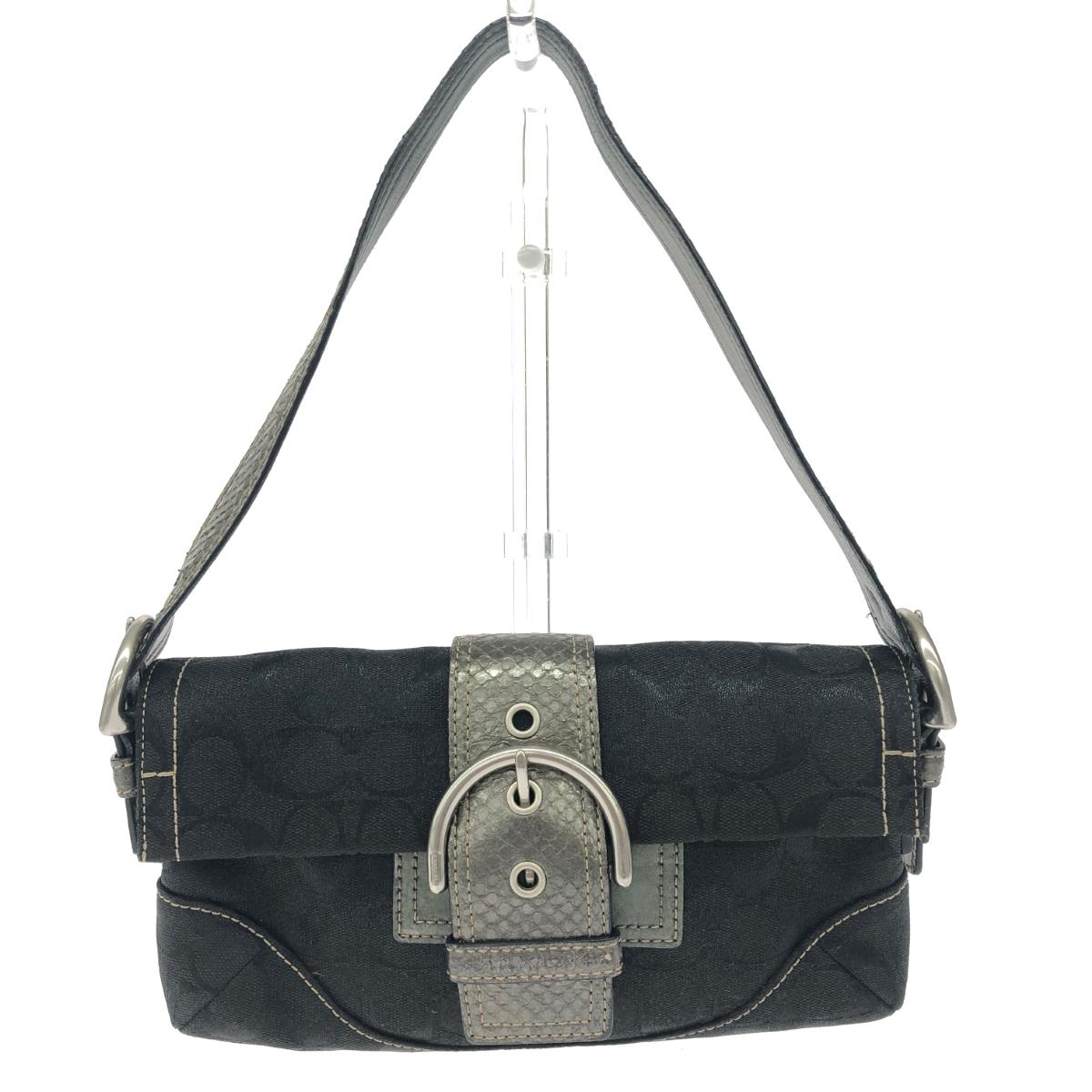 美品 COACH ショルダーバッグ キャンバス レザー シグネチャー ソーホー COACH（コーチ）の「ソーホー バッグ・シグネチャー ジャカード