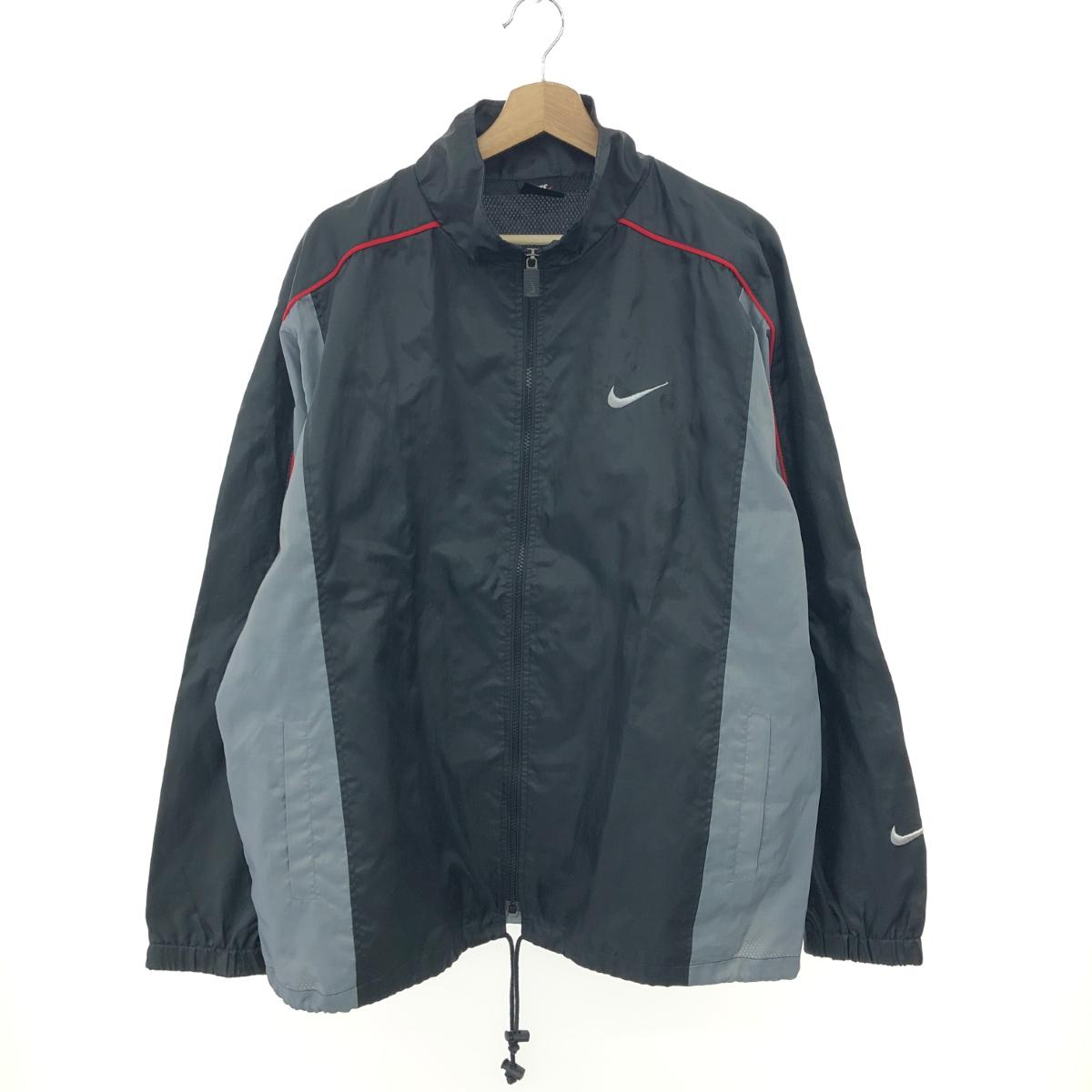 NIKE ナイキ ジップアップナイロンジャケット サイズ:L トラックジャケット/スポーツウェア/アウター 90ｓ ブラック メンズ【中古】｜リサイクル ティファナ