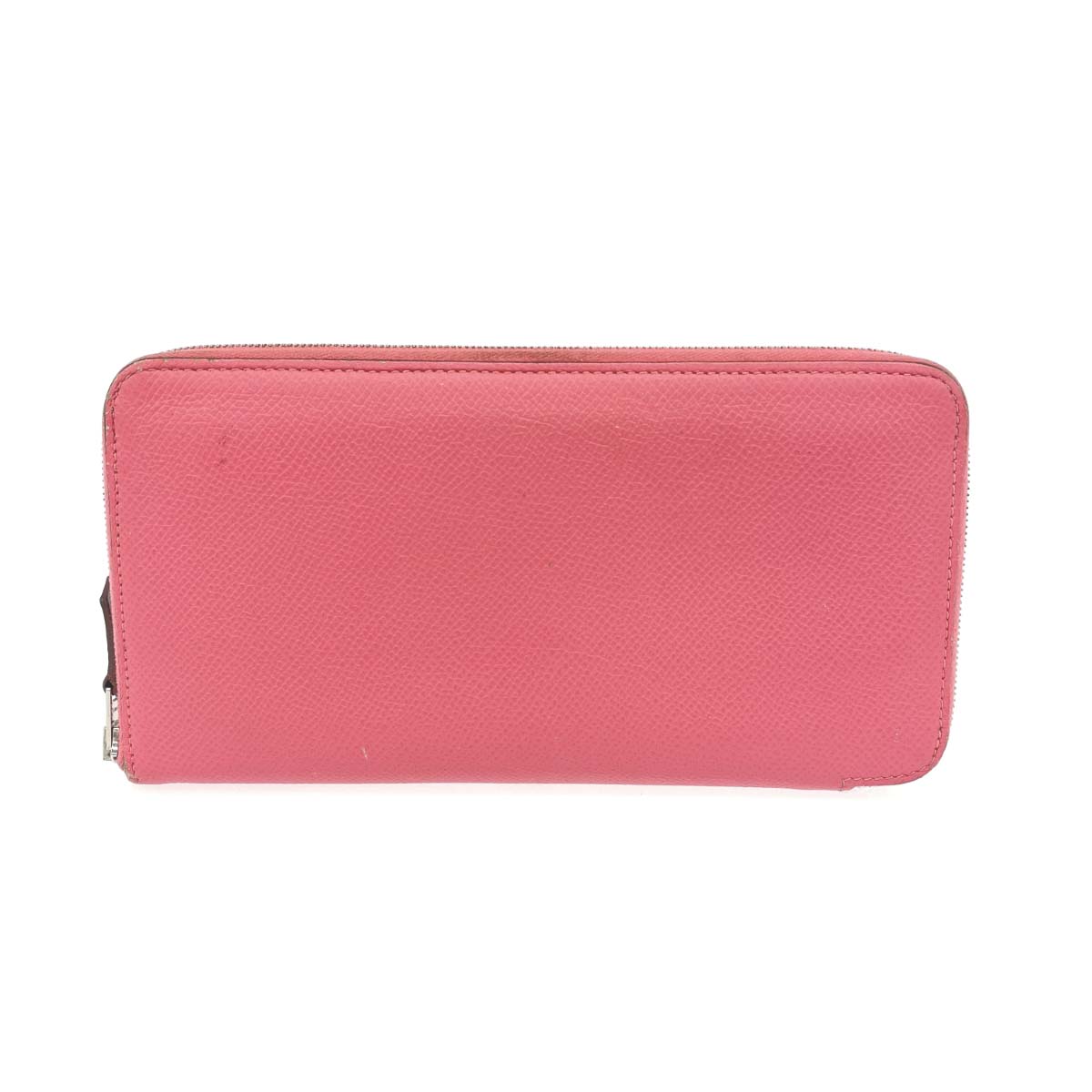 HERMES エルメス ラウンドジッパー長紙入れ アザップロングシルクイン/ヴォーエプソン   D目じるし    ローズアザレ レディース【中古】
