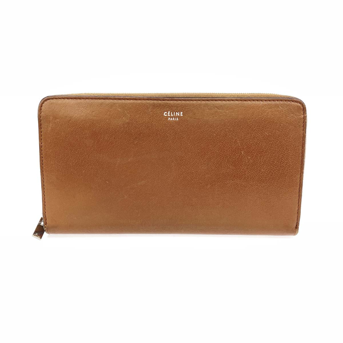CELINE セリーヌ ラウンドファスナー長財布 レザー ブラウン レディース【中古】｜リサイクル ティファナ