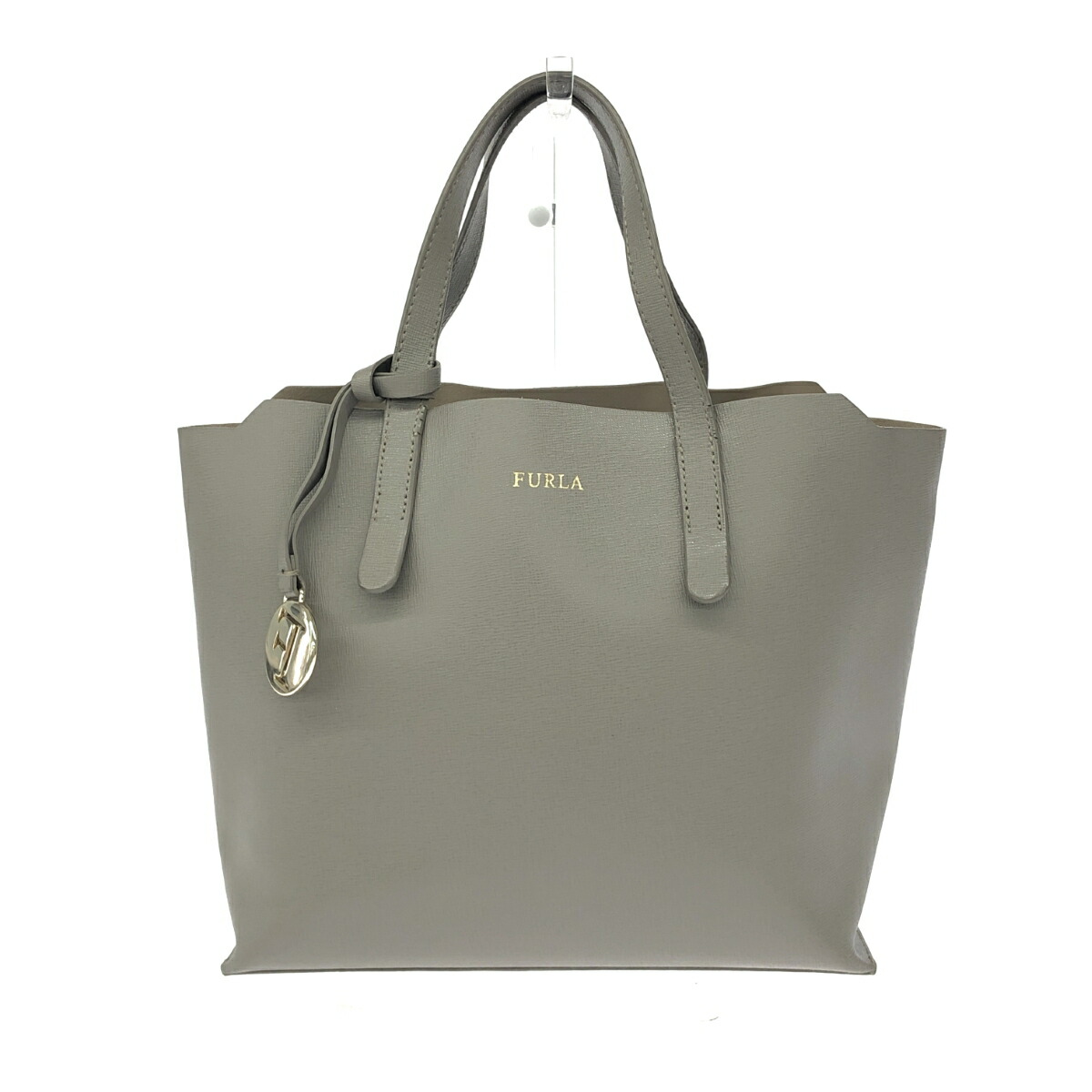 美品】FURLA フルラ パイパー グレー レザー ショルダーバッグ