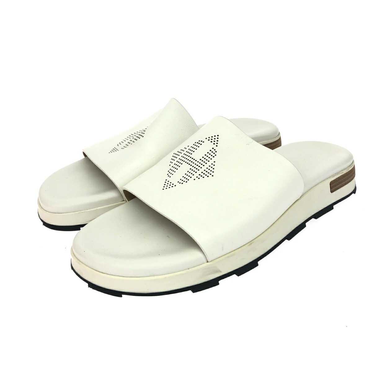 HERMES エルメス リフレックス  表記サイズ:42 レザー/パンチング    ホワイト メンズ【中古】
