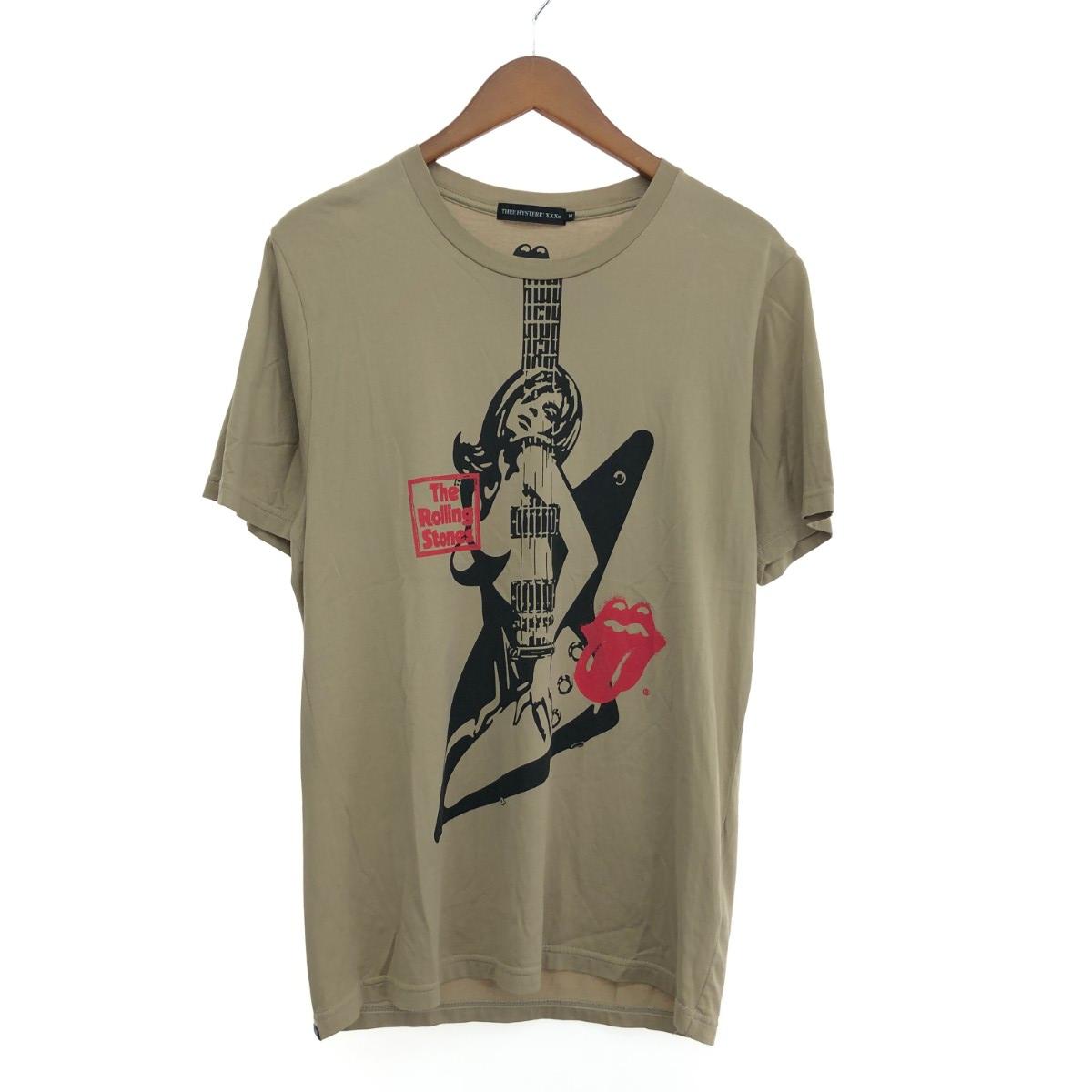 HYSTERIC GLAMOUR ヒステリックグラマー トリプルスリー/ローリングストーンズ 良好 サイズ:M コットン 06211CT11   ベージュ メンズ【中古】