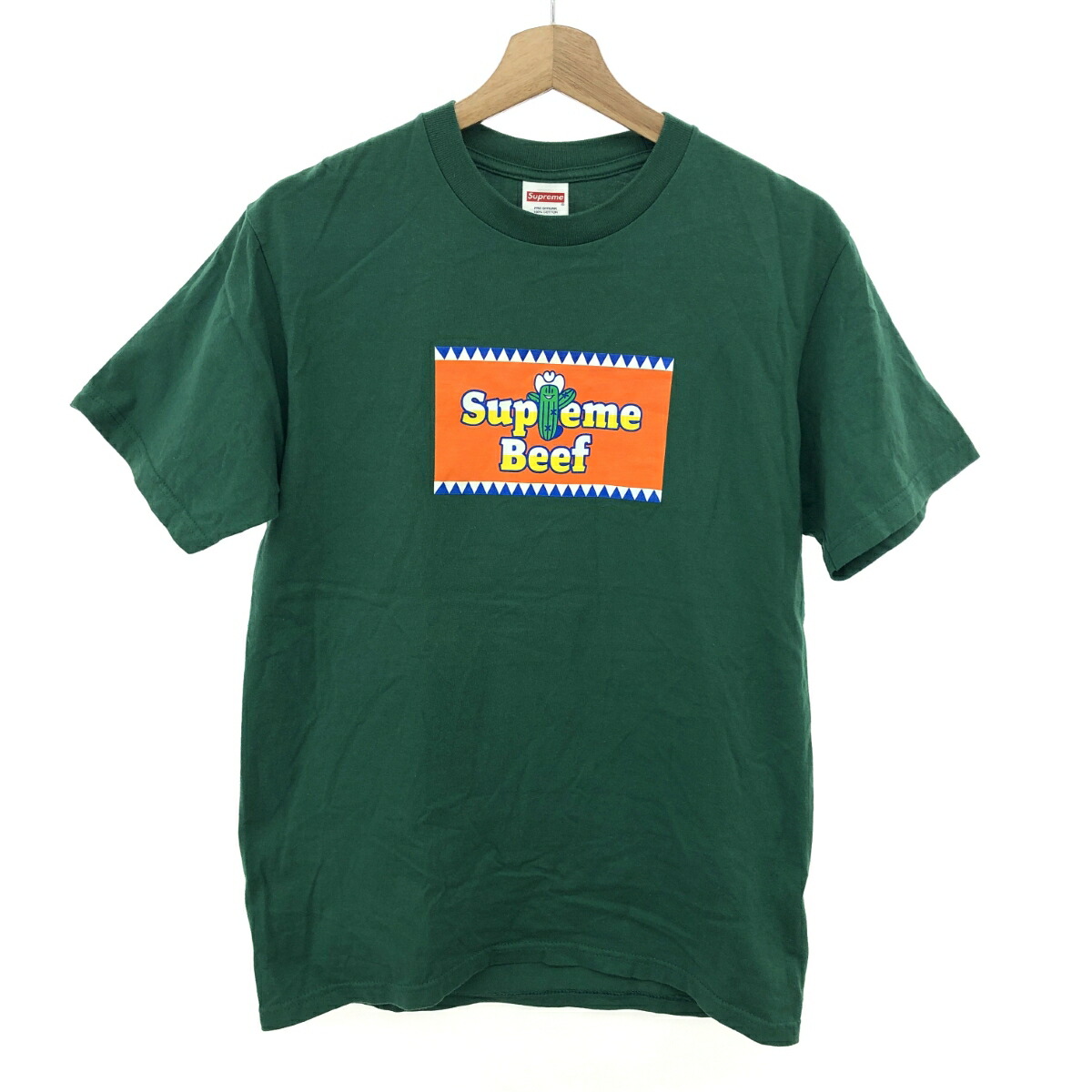 SUPREME シュプリーム 半袖カットソー/Beef Tee サイズ:S 25ｓｓ グリーン メンズ【中古】