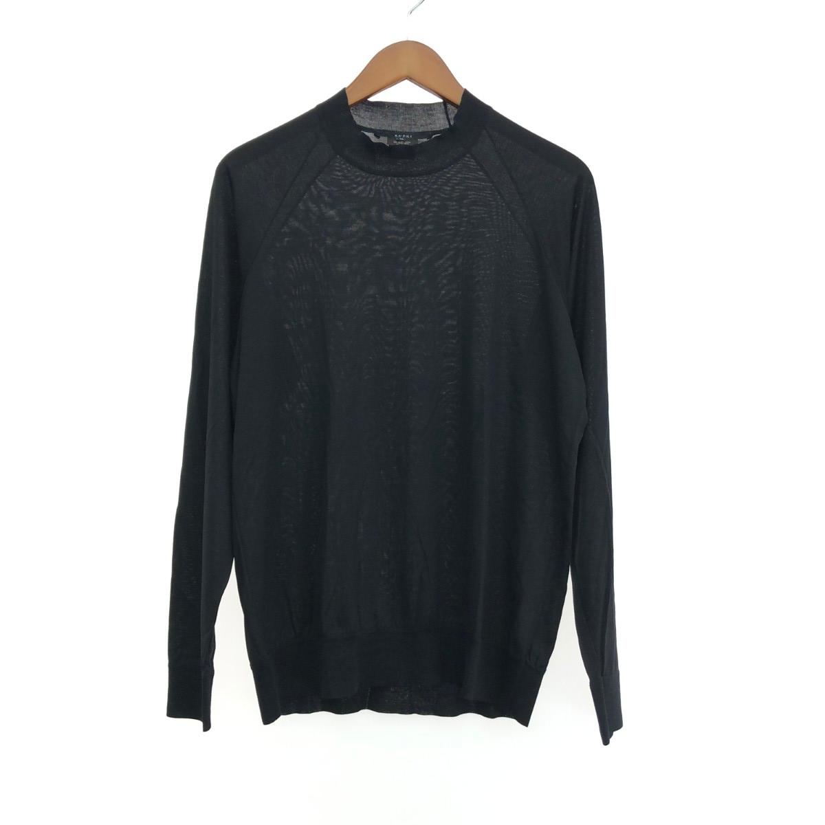 GUCCI グッチ モックネックラグランスリーブハイゲージニット 良好 サイズ:M ウールシルク/アーカイブ ブラック メンズ【中古】 17,186円