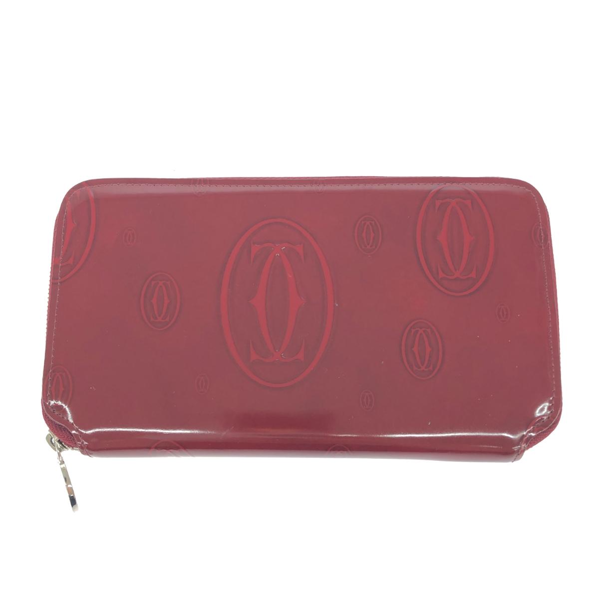 Cartier カルティエ ラウンドファスナー長財布 レザー ハッピーバースデー レッド レディース【中古】 18,554円