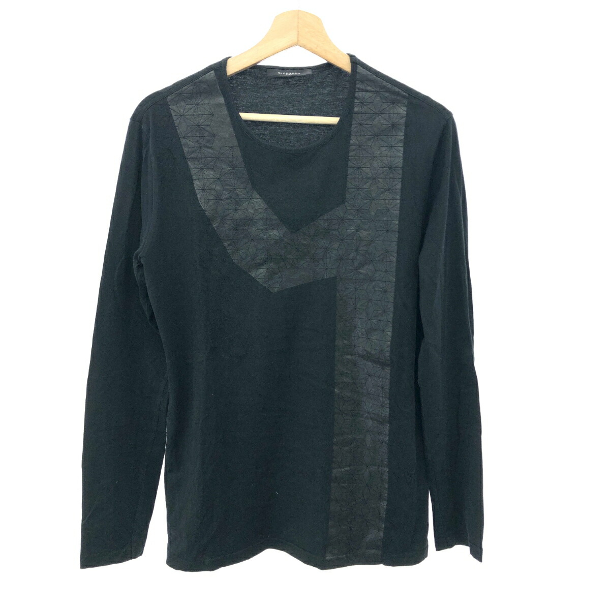 GIVENCHY ジバンシィ 長袖カットソー 良好 サイズ:S フロントプリント/コットン ブラック メンズ【中古】