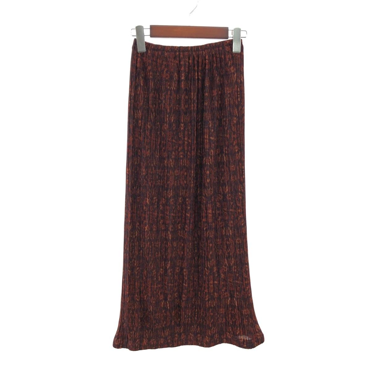 PLEATS PLEASE プリーツプリーズ 総柄プリーツロングスカート 良好 サイズ:1 PP14-JG485 ブラウン レディース【中古】|リサイクル ティファナ