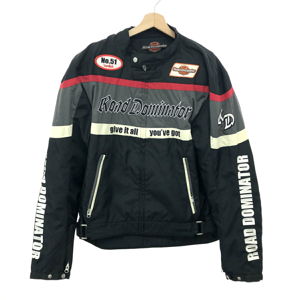 Road Dominator ロードドミネーター バイクジャケット サイズ:XL プロテクター入り ブラック メンズ【中古】