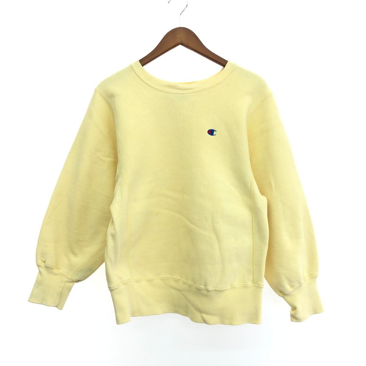 Champion チャンピオン リバースウェーブスウェット/90s サイズ:S イエロー メンズ【中古】