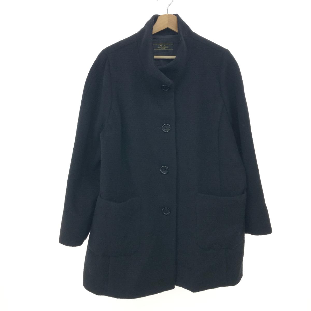 LEILIAN レリアン スタンドカラーショートコート 好ましい 大きさ:17+ 馬鹿でかい大きさ    黒いこと レディース【中古】