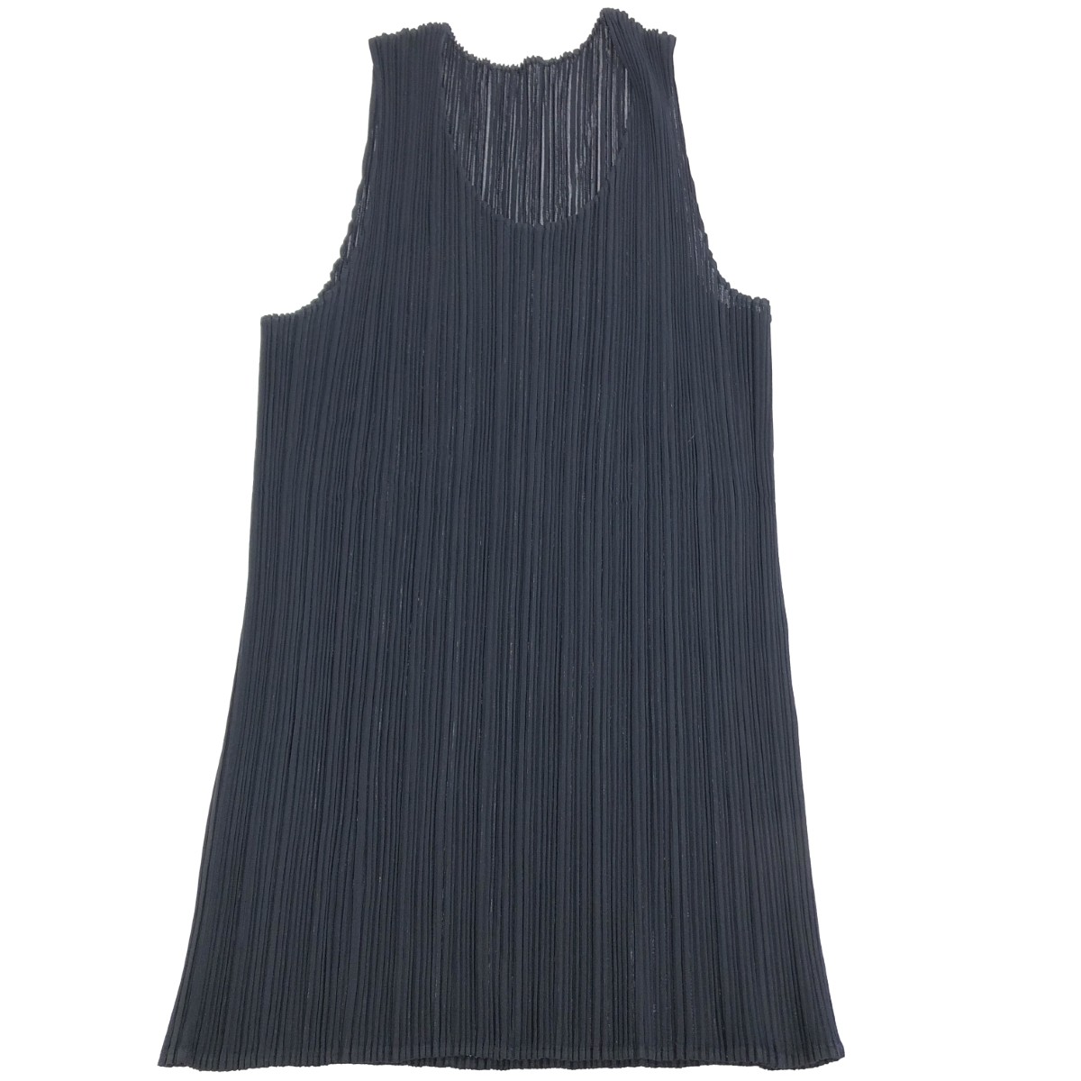 PLEATS PLEASE プリーツプリーズ プリーツタンクトップ 良好 サイズ:3 ノースリーブカットソー PP05-JK001 ネイビー レディース【中古】