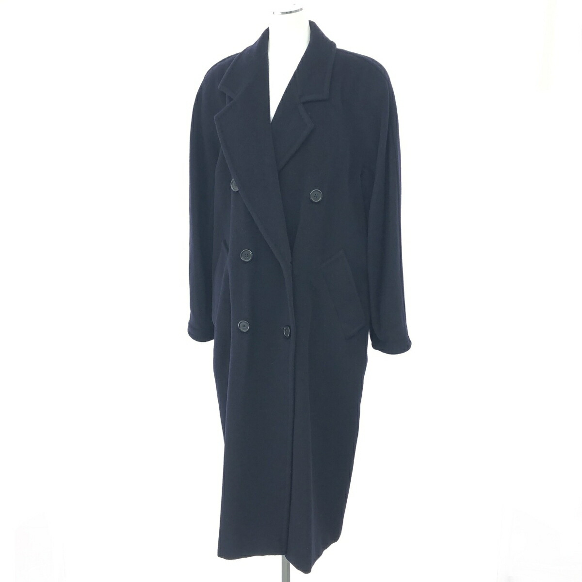 マックスマーラ／白タグ／バージンウール×カシミヤコート／J42／ネイビー系 マックスマーラ／白タグ／バージンウール×カシミヤコート／J42