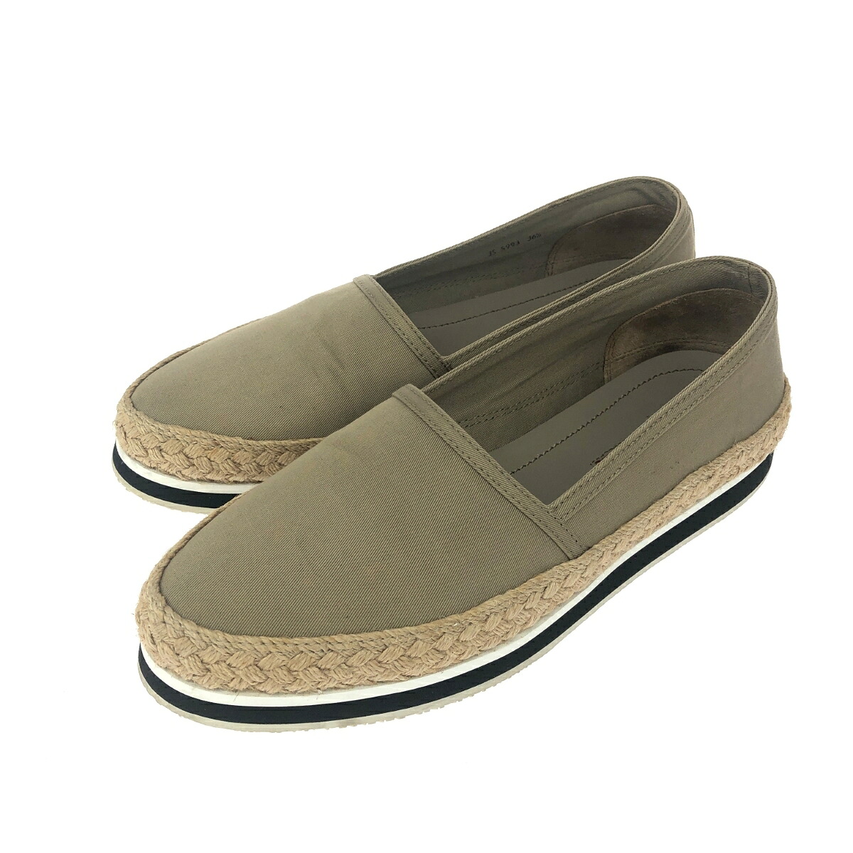 PRADA プラダ エスパドリーユ 表記サイズ:36 1/2 キャンバス ベージュ レディース【中古】