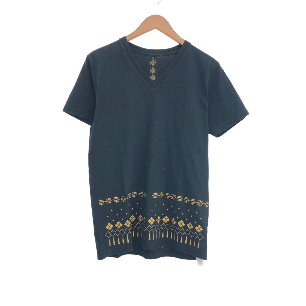 Yohji Yamamoto syte サイト 刺繍Vネックカットソー サイズ:S ブラック メンズ【中古】