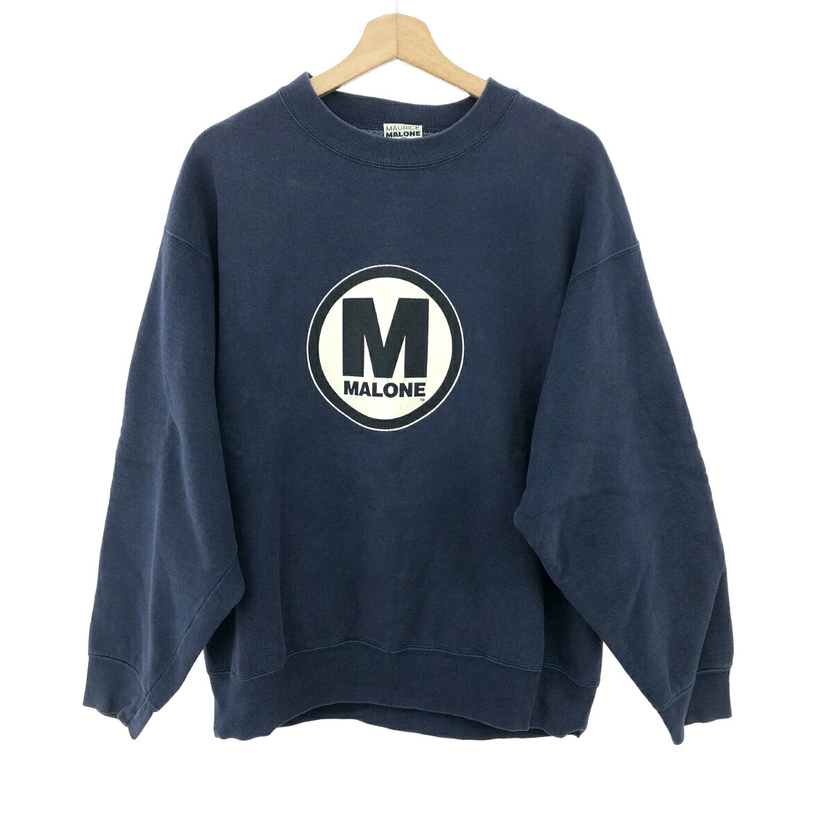 ★百貨店大売り出し客体商いもの★  MAURICE MALONE モーリスマローン 汗水/USA製  大きさ:L  90s   米国海軍 メンズ【中古】