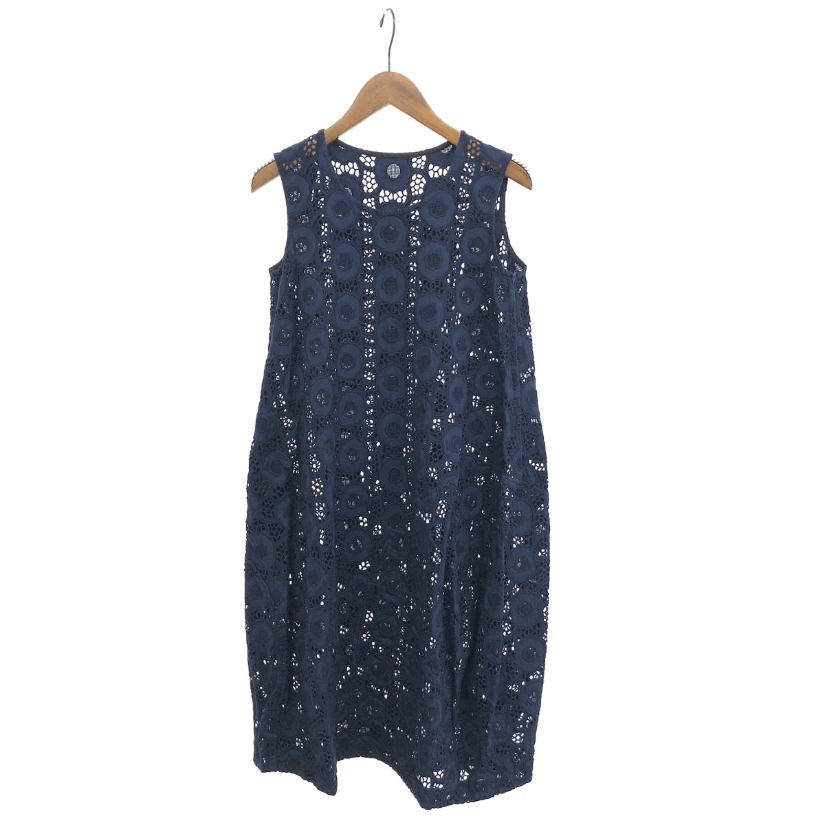 COMME des GARCONS コムデギャルソンコムデギャルソン ノースリーブワンピース サイズ:XS レース RO-O028 ネイビー レディース【中古】
