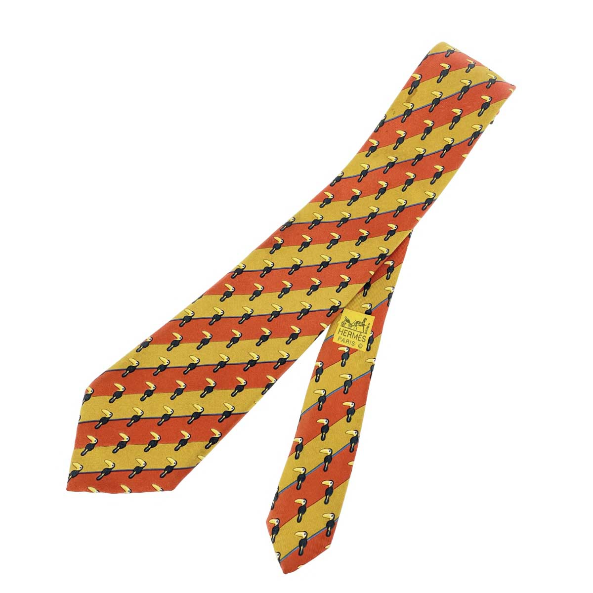 Sale【Vintage・美品】Hermes ネクタイ 動物柄 タイ エルメス 中古・古着通販】HERMES (エルメス) アニマル柄ネクタイ イエロー