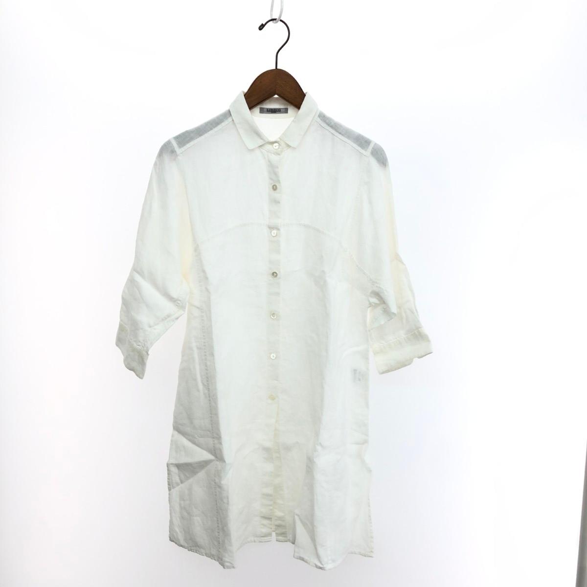 LIBECO リベコ リネンシャツワンピース 良好 ホワイト レディース【中古】