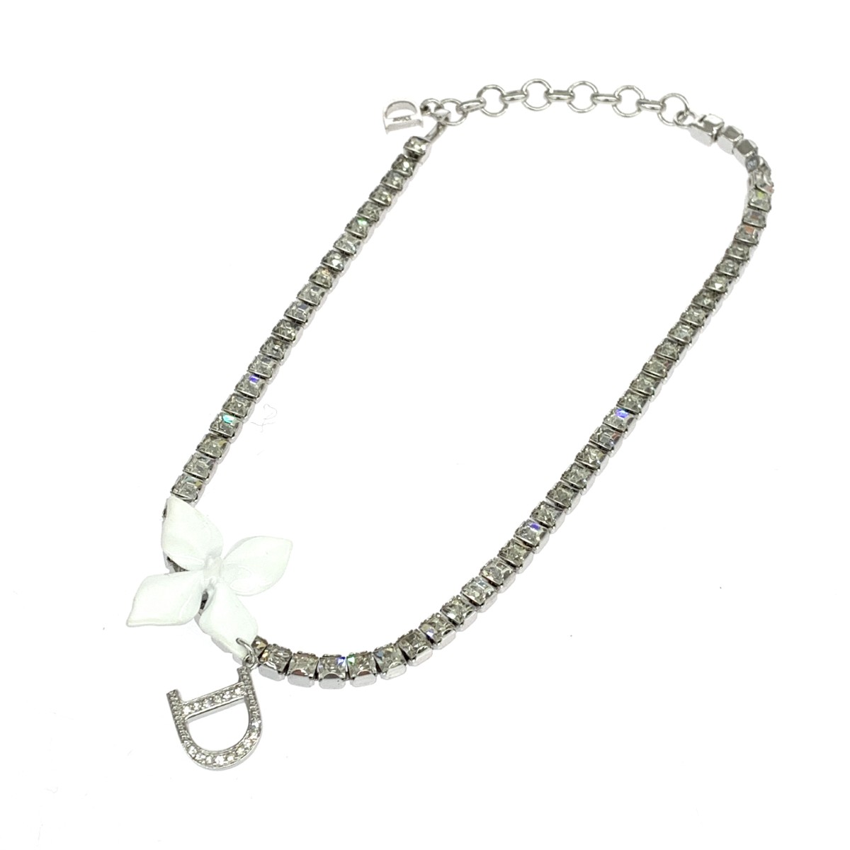 Christian Dior ディオール 首飾り/御花/ビジュー       白いこと/しろがね色色合い レディース【中古】