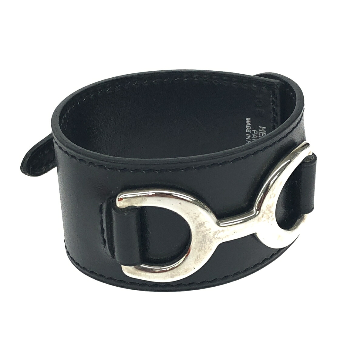 HERMES エルメス ブレスレット/パバン 良好 □H刻印/レザー ブラック レディース【中古】