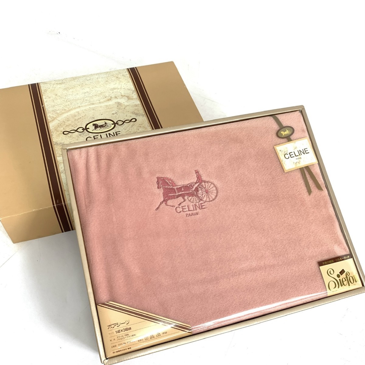 楽天市場】Celine セリーヌ 毛布 箱付 美品 140×240cm ピンク アクリル