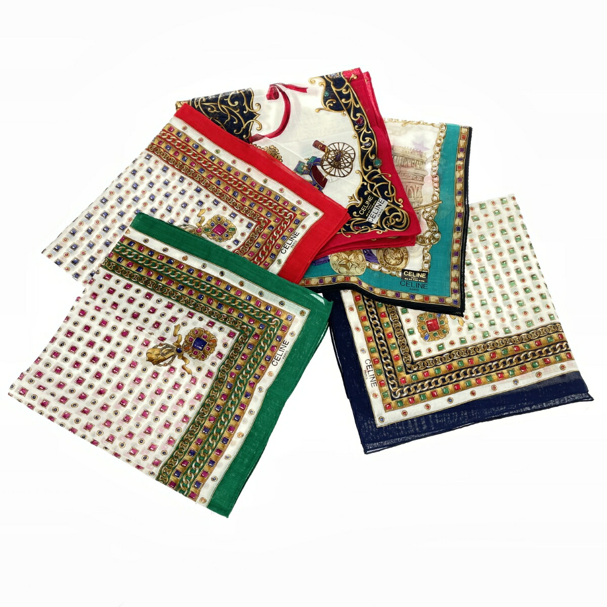 楽天市場】美品 セリーヌ CELINE ハンカチ マカダム ロゴ ベージュ