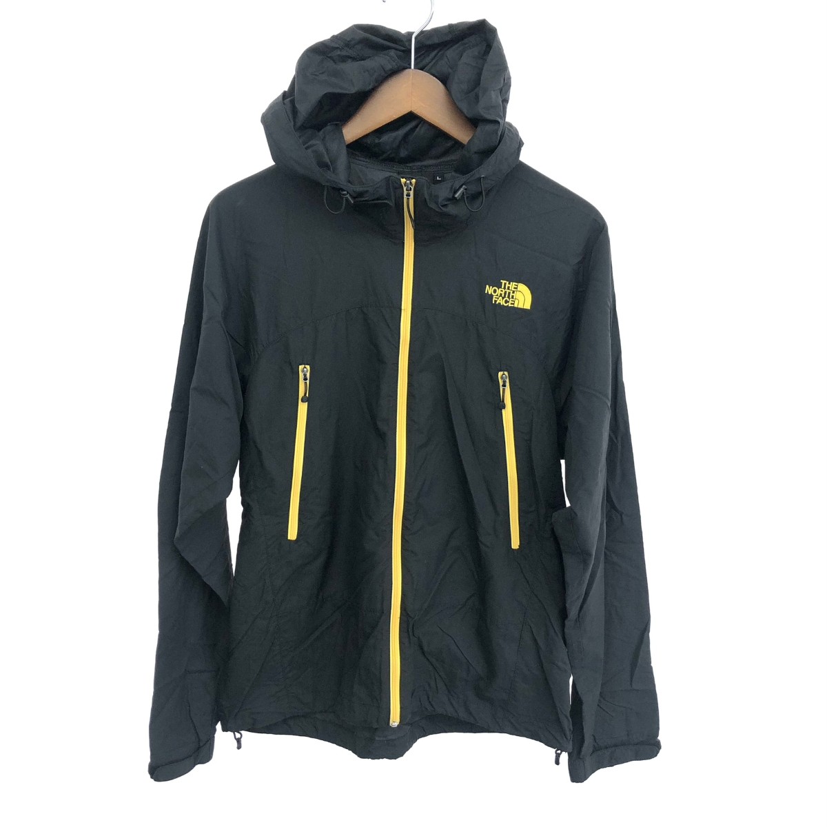 THENORTHFACE ザノースフェイス エボリューションジャケット L バイロン/ジップアップ/ドローコード NP21210 ブラック/イエロー メンズ【中古】