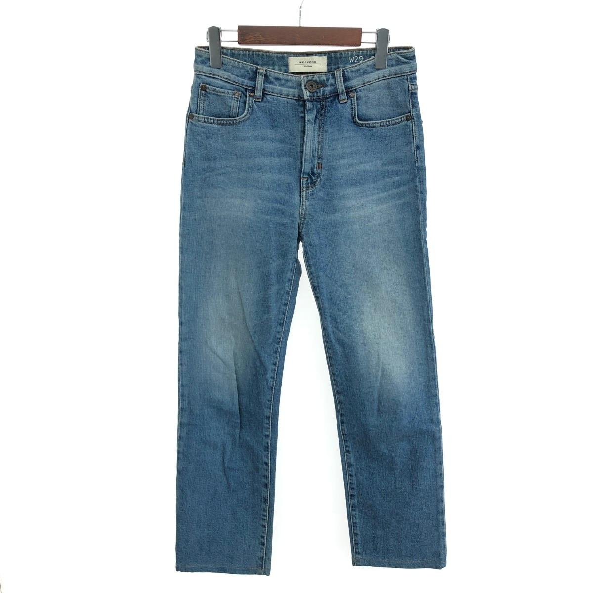 MAX MARA WEEKEND マックスマーラーウィークエンド ストレッチデニムパンツ サイズ:38 ウォッシュ加工 BOYFRIEND ブルー レディース【中古】 7,623円