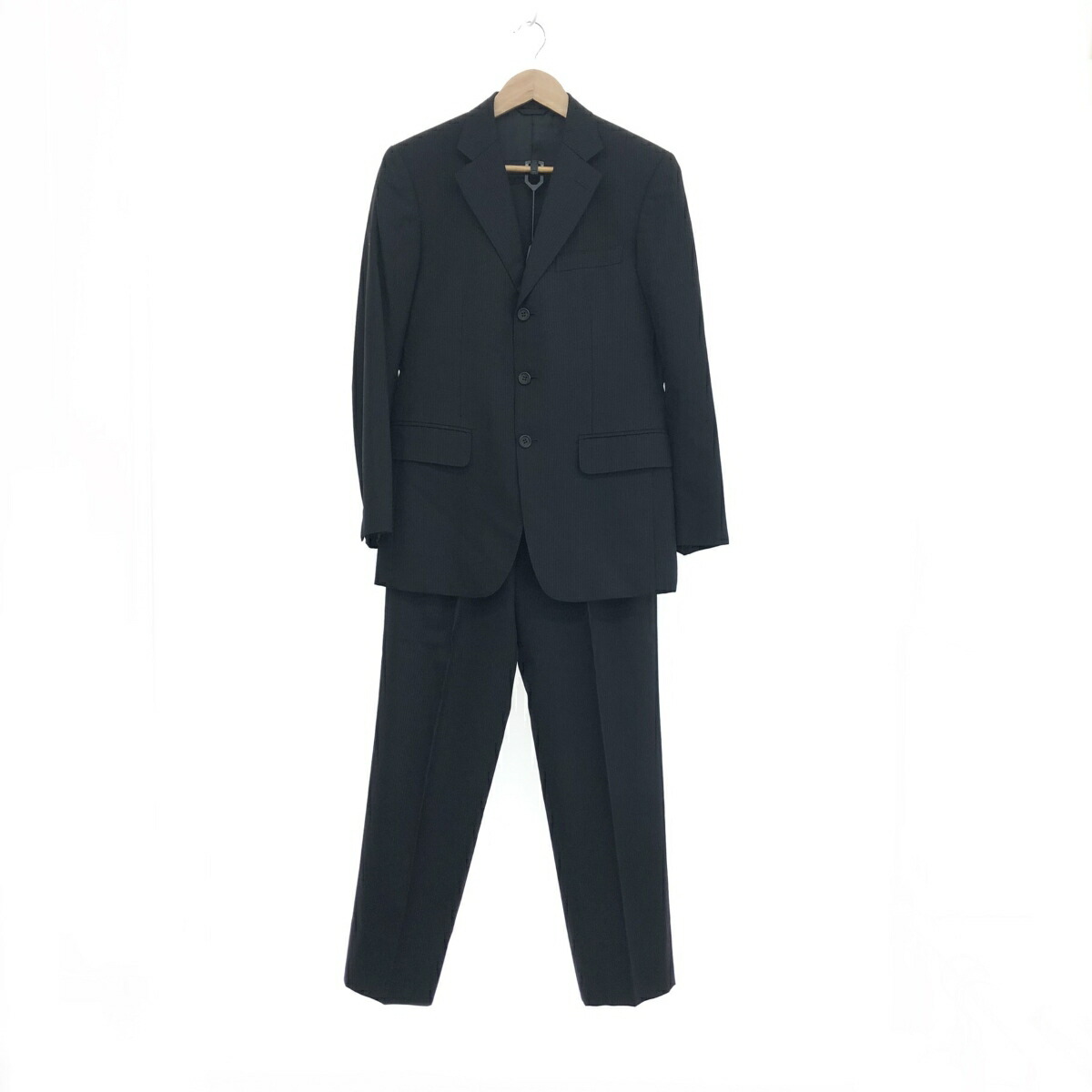 ポールスミス×ゼニア　総裏セットアップスーツ　ペイズリー　ステッチ　ネイビー　M Paul Smithセットアップスーツ ゼニア ネイビー 裏地ペイズリー 訳あり