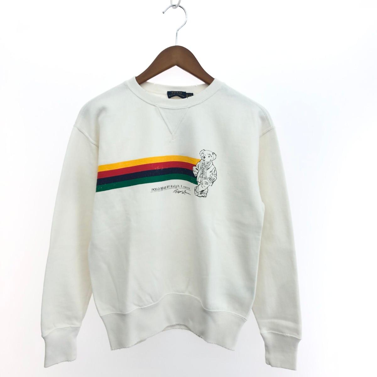 POLO RALPH LAUREN ポロラルフローレン ポロベアプルオーバー 未当て嵌める品 大いさ:XXS 流汗/裏起毛    白いこと レディース【中古】 トップス-スウェット・トレーナー