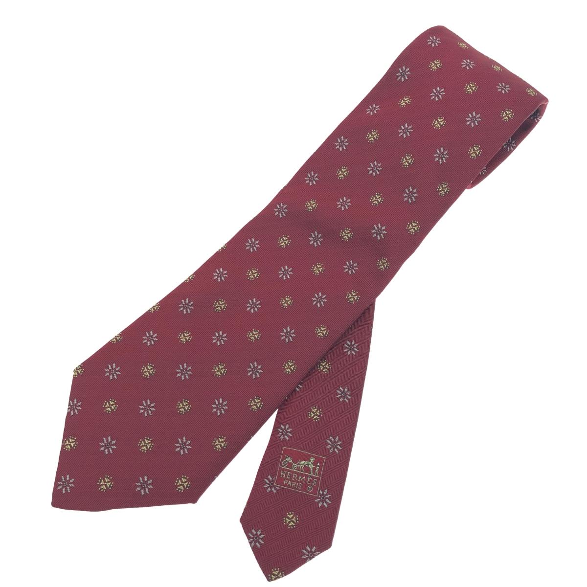 楽天市場】HERMES エルメス シルクチーフ付 H柄 シルク ネクタイ