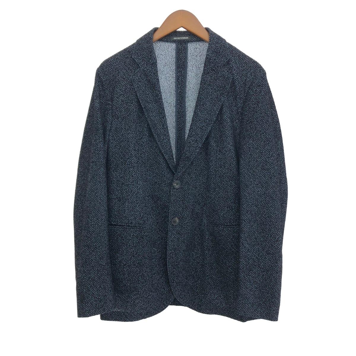 EMPORIO ARMANI エンポリオアルマーニ テーラードジャケット 良好 サイズ:46 2B/シングル/ベロア I1G870 I1426 ネイビー メンズ【中古】