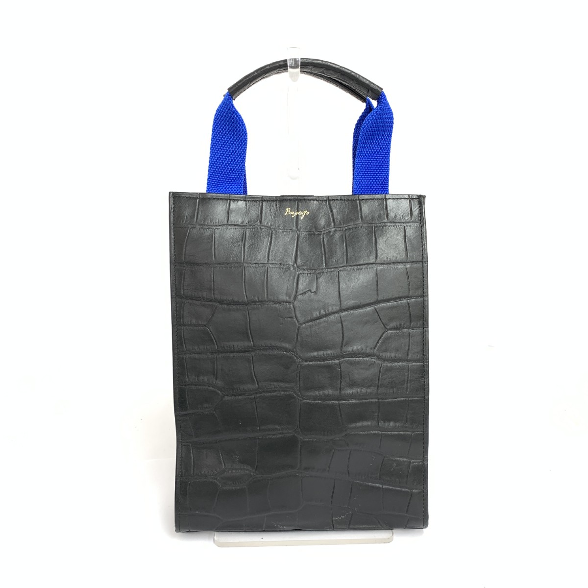 BajoLugo バジョルゴ 2WAYバッグ クロコ型押し　レザー ブラック ユニセックス【中古】