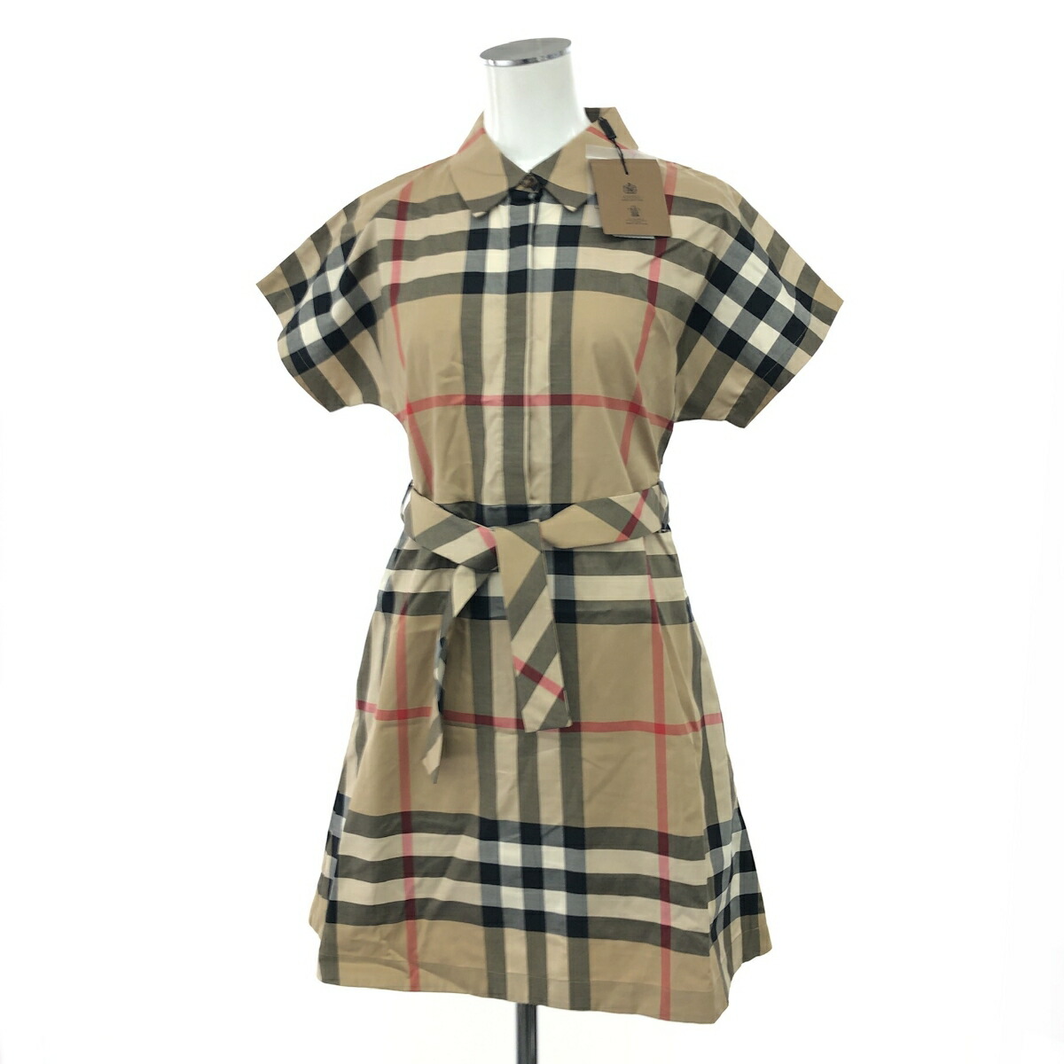 ★百貨店大売り出し客体商いもの★  BURBERRY LONDON バーバリーロンドン ティーシャツ衣裳 未当てはめる品 大いさ:12Y 152糎 ノバチェック 8053855   ベージュ キッズ【中古】