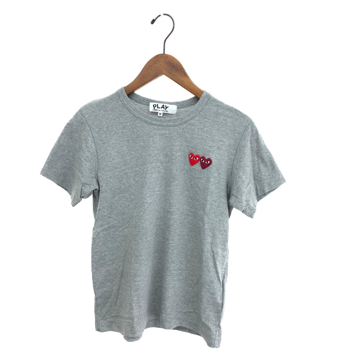 PLAY COMMEdesGARCONS プレイコムデギャルソン 半袖カットソー/Tシャツ 良好 サイズ:M AZ-T225/AD2021 グレー レディース【中古】