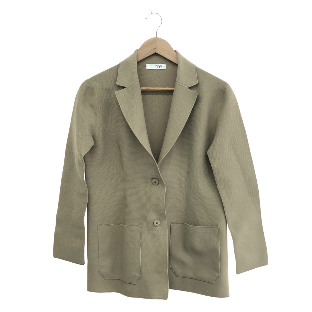 me isseymiyake ミーイッセイミヤケ 2Bストレッチジャケット 良好 サイズ表記なし ISSEY MIYAKE MI64-KD312 ベージュ レディース【中古】｜リサイクル ティファナ